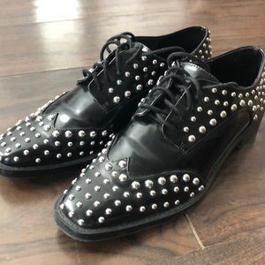 Zara Studded Oxford Flats